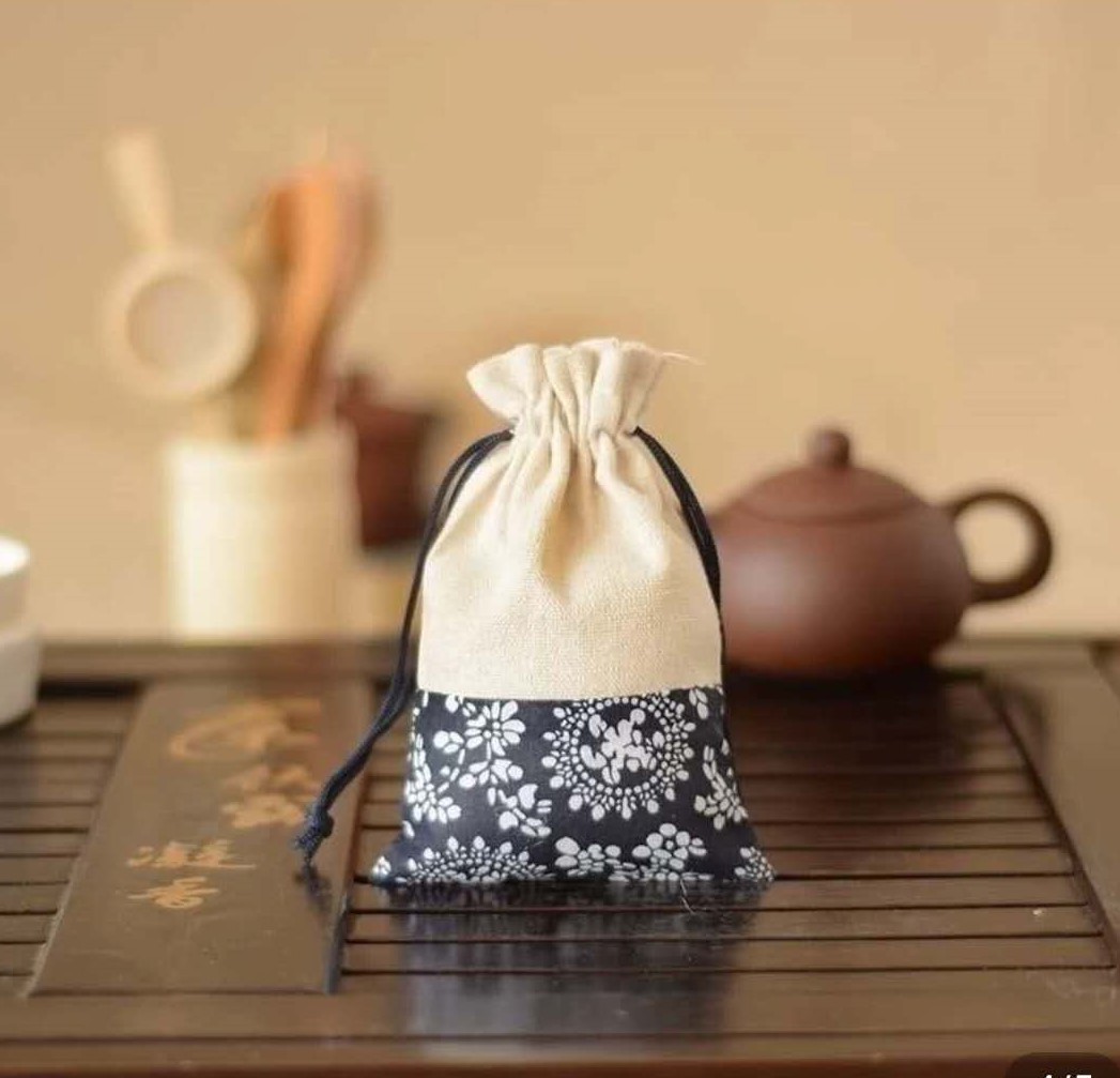 青花麻布袋